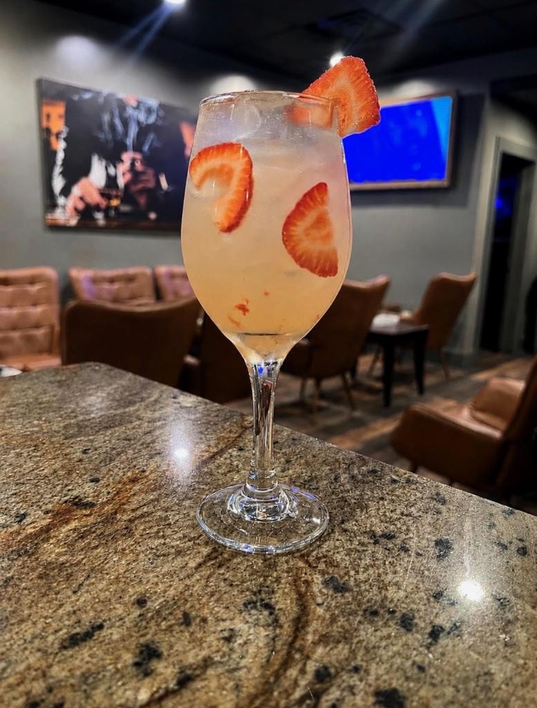 Strawberry cocktail in the Downtown Cigar Company lounge